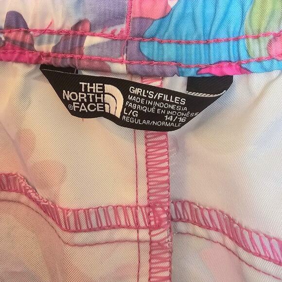 The North Face Girls Linaria Tropical Camo Pink Print Amphibious Water Shorts - Picture 5 of 5